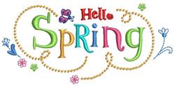 spring beginner-friendly machine embroidery - Hello Spring for patchwork quilt blocks