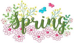 Spring - 4x4 spring detailed machine embroidery design for decorative pillow covers