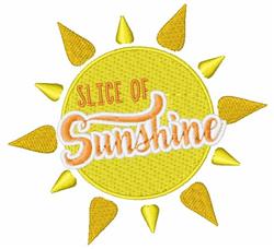 Vibrant yellow sun with extending rays and playful 'Slice of Sunshine' text, perfect for summer-themed designs.
