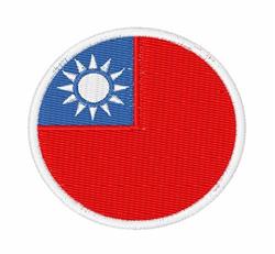 Taiwan flag patch features a bold circular design with red and blue sections and a white sun emblem in the blue area.