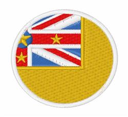 Circular patch featuring the Union Jack flag, colorful stars, and a solid golden yellow background. Bold and vibrant.