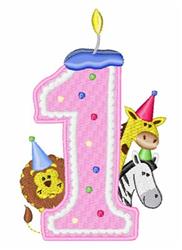 detailed candle machine embroidery pattern - 1 Birthday Candle for Birthday Banners