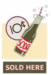 detailed soda machine embroidery pattern - 10 Cent Soda perfect for Event Decor