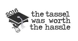 2016 Graduation - 5x7 graduation beginner-friendly embroidery design for reusable tote bags