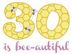 bee-autiful detailed machine embroidery - 30 Is Bee-autiful perfect for Garden Decor