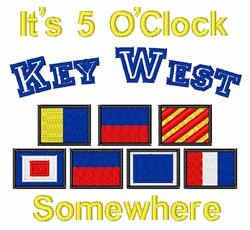 detailed somewhere machine embroidery pattern - 5 OClock Somewhere for reusable tote bags
