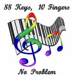 detailed key machine embroidery pattern - 88 Keys perfect for reusable tote bags