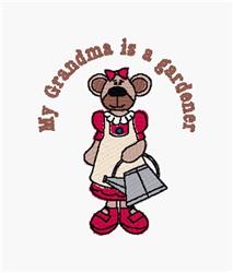 A Gardener - 4x4 bear detailed machine embroidery design perfect for cute baby onesies