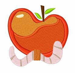 leaf detailed machine embroidery - A Is For Apple perfect for Personalized Items
