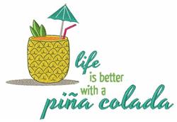 detailed colada machine embroidery pattern - A Pina Colada for Tropical Event Banners
