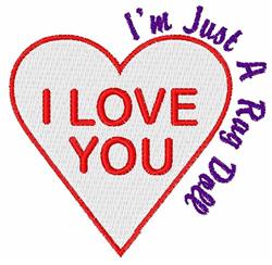 heart beginner-friendly machine embroidery - A Rag Doll perfect for cute baby onesies