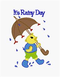 bird detailed machine digital embroidery - A Rainy Day perfect for Baby Blankets