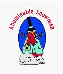 detailed winter bird machine embroidery pattern - Abominable Snowman for patchwork quilt blocks