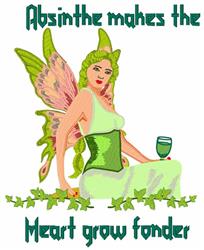 Absinthe - fairy detailed machine embroidery design for decorative pillow covers