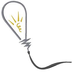Abstract Light Bulb - 4x4 bulb quick stitch embroidery design for Message Boards