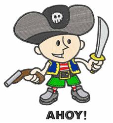 Ahoy - 5x7 ahoy detailed machine digital embroidery design for reusable tote bags
