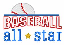 star detailed machine digital embroidery - All Star Baseball perfect for Backpacks
