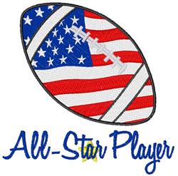 All Star Player - 5x7 star detailed embroidery design for decorative pillow covers