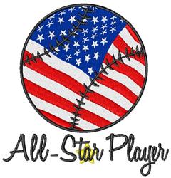detailed star machine embroidery pattern - All Star Player perfect for T-Shirts