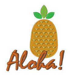 detailed leaf machine embroidery pattern - Aloha Pineapple for reusable tote bags