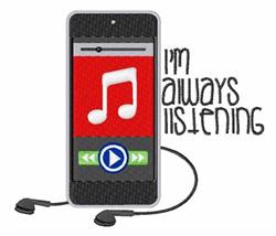 listening detailed machine embroidery - Always Listening perfect for kitchen aprons