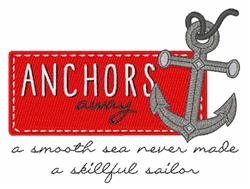 Applique anchor design with a bold red label reading 'ANCHORS', featuring playful typography and a gray anchor graphic.