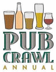 Annual Pub Crawl - 5x7 crawl detailed machine embroidery design for cute baby onesies