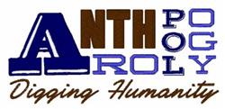 Bold typography design featuring the word 'Anthropology' with emphasized 'A' and 'P' in blue and brown.
