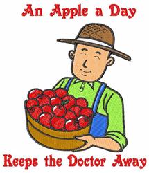 day detailed machine embroidery - Apple A Day perfect for decorative pillow covers