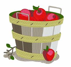leaf detailed machine digital embroidery - Apple Basket perfect for kitchen aprons