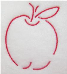 quick stitch leaf machine embroidery pattern - Apple Outline perfect for kitchen aprons