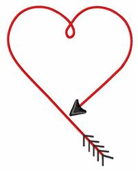 quick stitch valentine heart machine embroidery pattern - Arrow Heart for patchwork quilt blocks