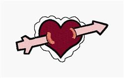 heart beginner-friendly machine embroidery - Arrow Through Heart for decorative pillow covers