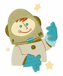 astronaut detailed machine embroidery - Astronaut perfect for reusable tote bags