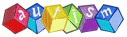 block detailed machine embroidery - Autism Blocks perfect for reusable tote bags