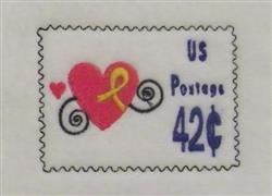 Awareness Stamp - 4x4 heart beginner-friendly embroidery design for Greeting Cards