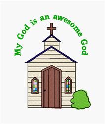 Awesome God - 5x7 cross detailed machine embroidery design for patchwork quilt blocks