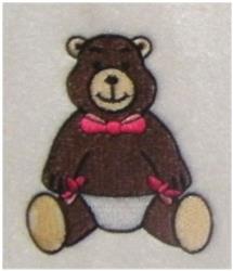 beginner-friendly bear machine embroidery pattern - Baby Bear for decorative pillow covers