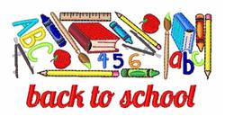 Back To School - 4x4 school detailed machine embroidery design for Activity Sheets