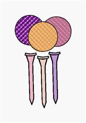 detailed tee machine embroidery pattern - Balls and Tees perfect for reusable tote bags