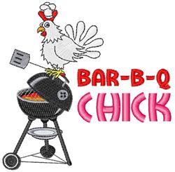 detailed chick machine embroidery pattern - Bar-B-Q Chick perfect for kitchen aprons