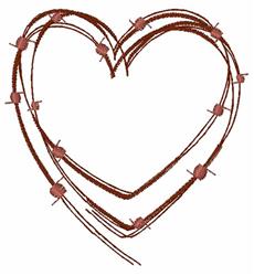 quick stitch valentine heart machine embroidery pattern - Barbed Wire Heart for Seasonal Decorations