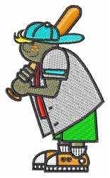 bat detailed machine digital embroidery - Baseball Boy perfect for Baseball Caps