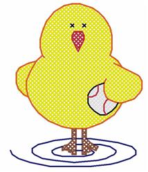 bird beginner-friendly machine embroidery - Baseball Chick perfect for Easter Decor
