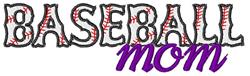 mom detailed machine embroidery - Baseball Mom perfect for patchwork quilt blocks