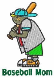 Baseball Mom - 4x4 bat detailed machine embroidery design for reusable tote bags
