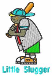 Cartoon baseball player in a playful pose, holding a bat, wearing a colorful outfit and face cap, perfect for kids.