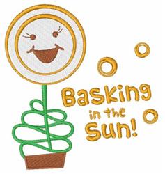 Basking In Sun - 4x4 sunflower detailed machine embroidery design for Greeting Cards