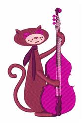 Bass Cat - 5x7 kitten detailed machine embroidery design perfect for cute baby onesies