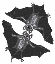 Bats - bat detailed machine digital embroidery design for Costume Accessories